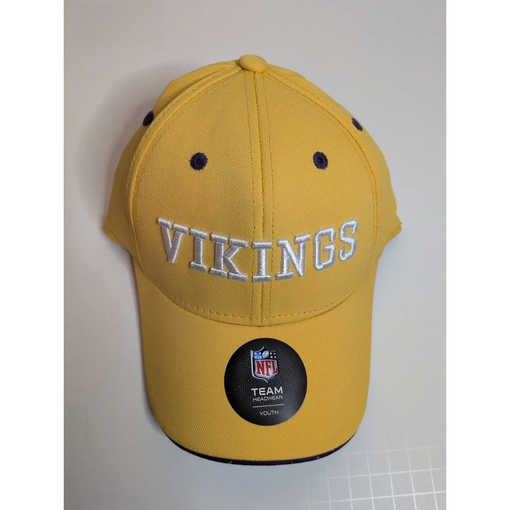 Vikings Yellow Hat Youth One Size‎ Fits Most By NFL Team Apparel New